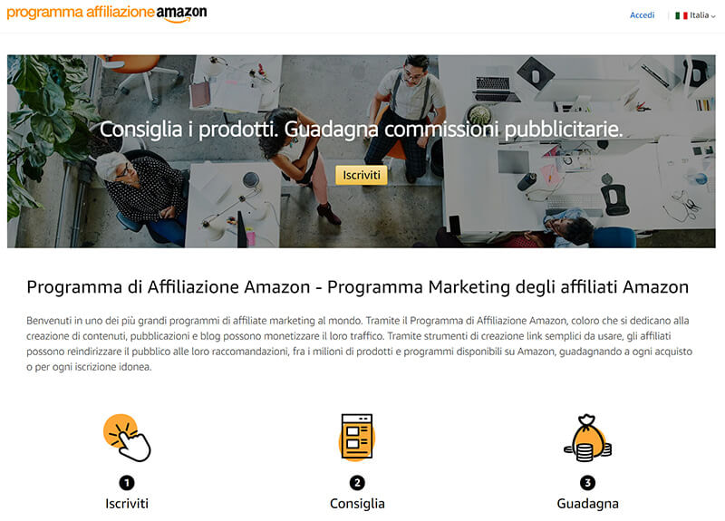 Programma affiliazione Amazon